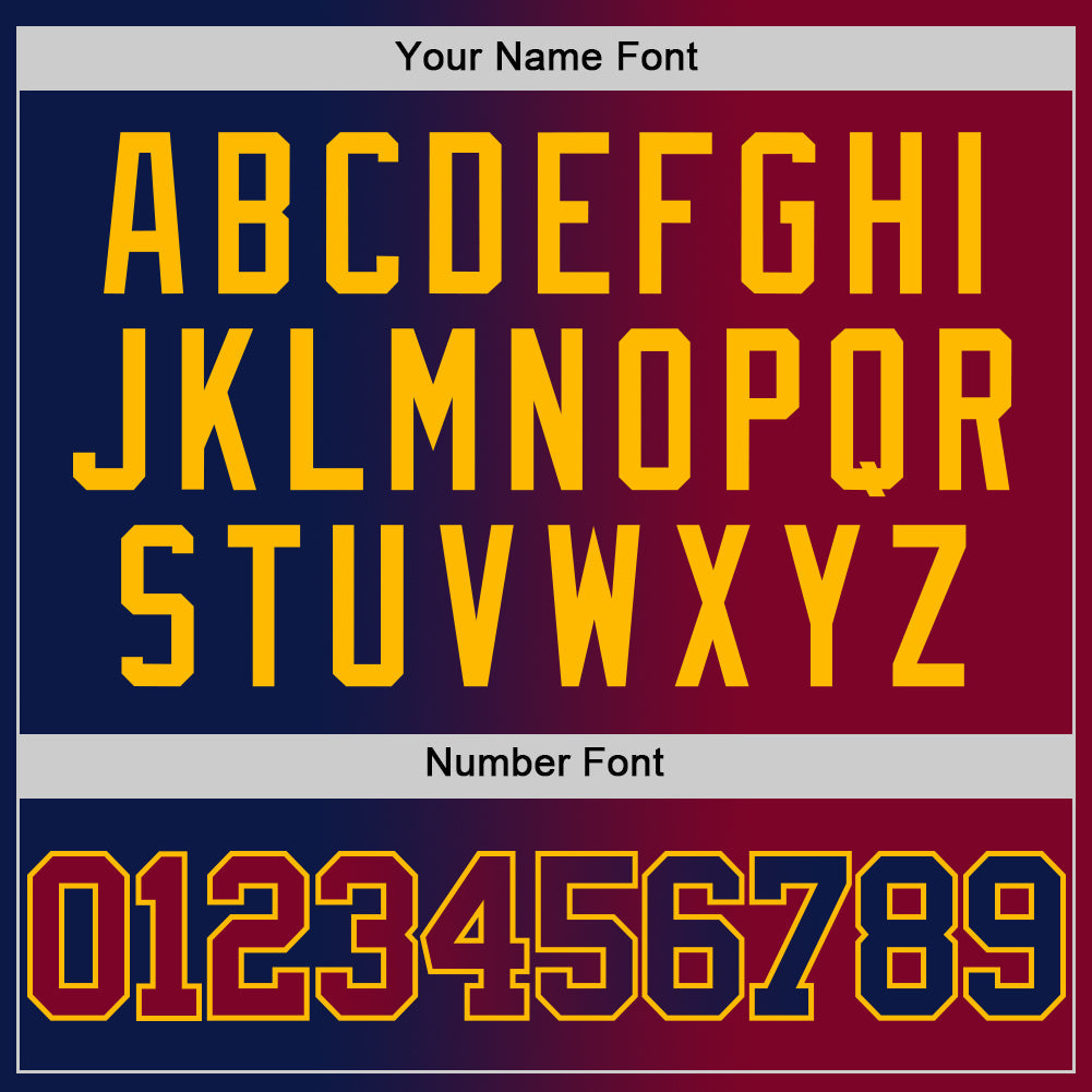 Custom Navy Maroon-Gold Authentic Gradient Fashion Basketball Jersey view 5