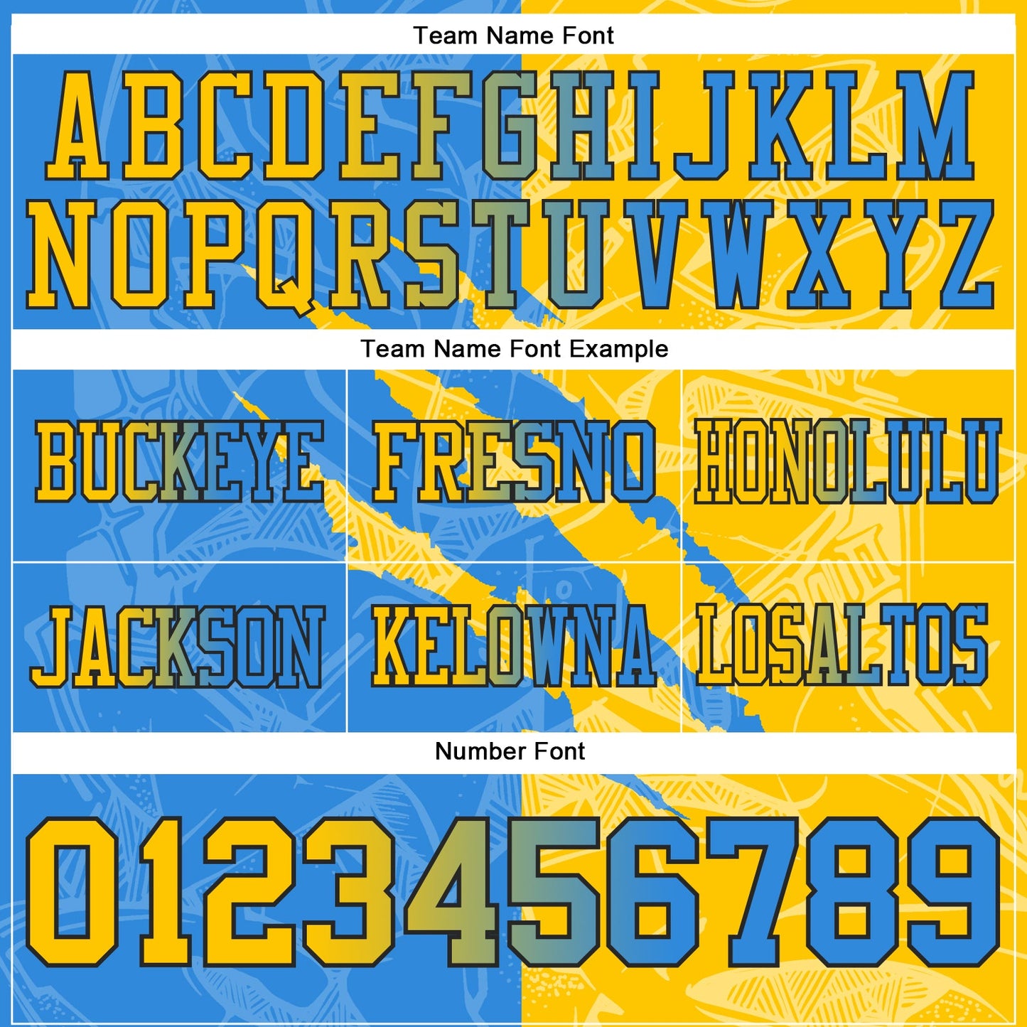 Custom Powder Blue Yellow-Black Authentic Gradient Fashion Scratch Football Jersey view 4