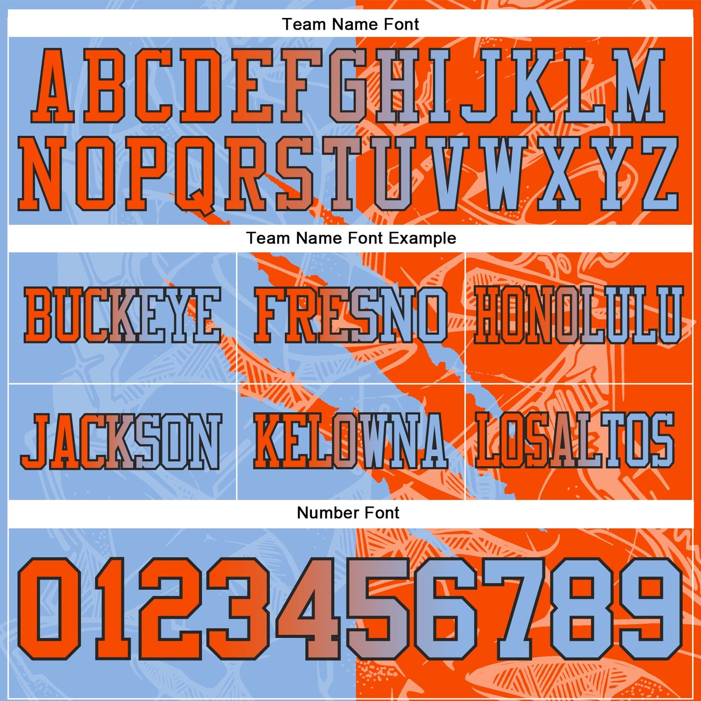 Custom Light Blue Orange-Black Authentic Gradient Fashion Scratch Football Jersey view 4
