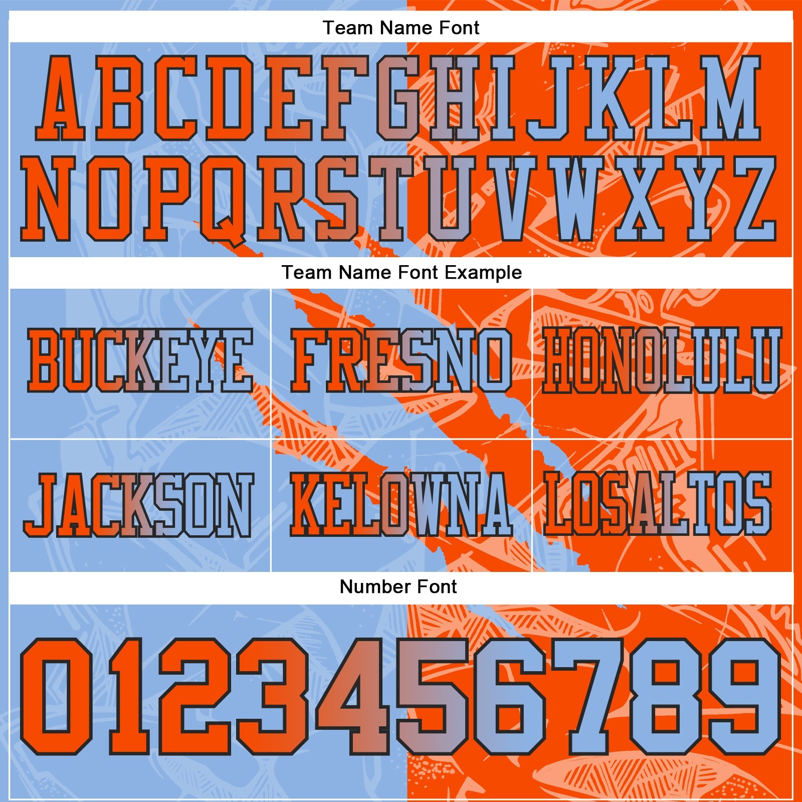 Custom Light Blue Orange-Black Authentic Gradient Fashion Scratch Football Jersey view 4