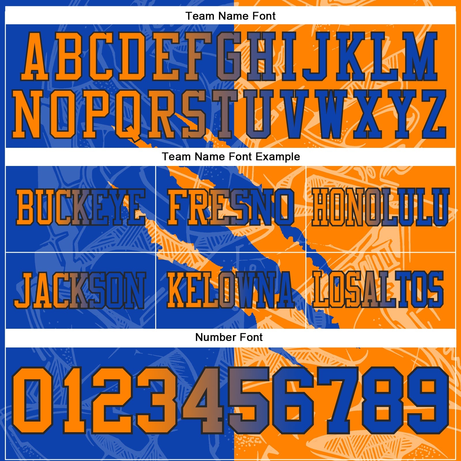 Custom Thunder Blue Bay Orange-Black Authentic Gradient Fashion Scratch Football Jersey view 4