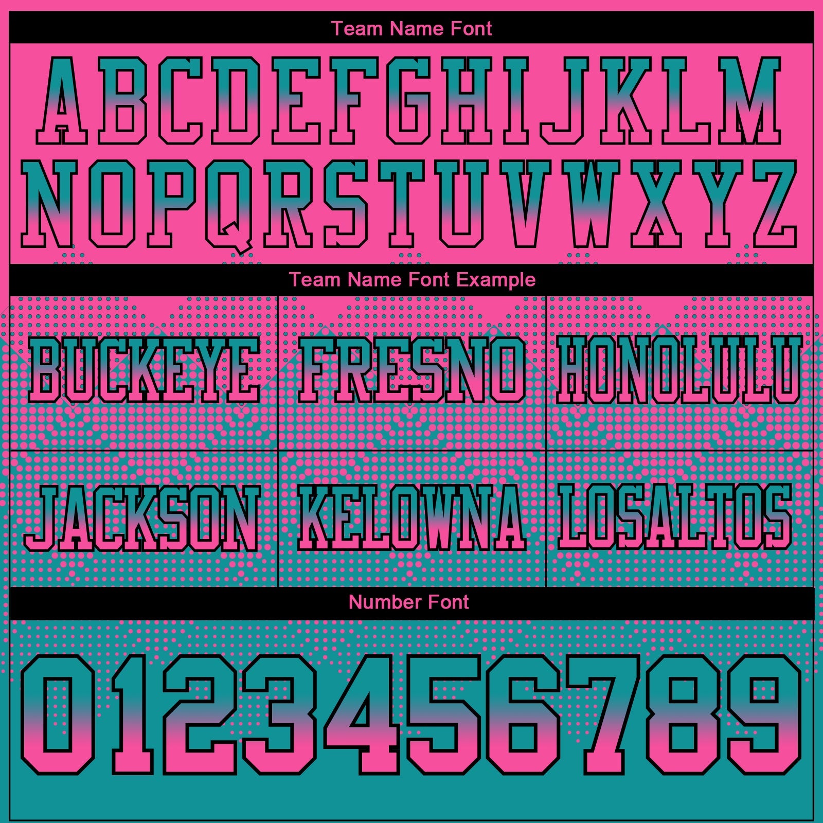 Custom Pink Teal-Black Authentic Gradient Square Shape 7V7 Flag Football Jersey view 3