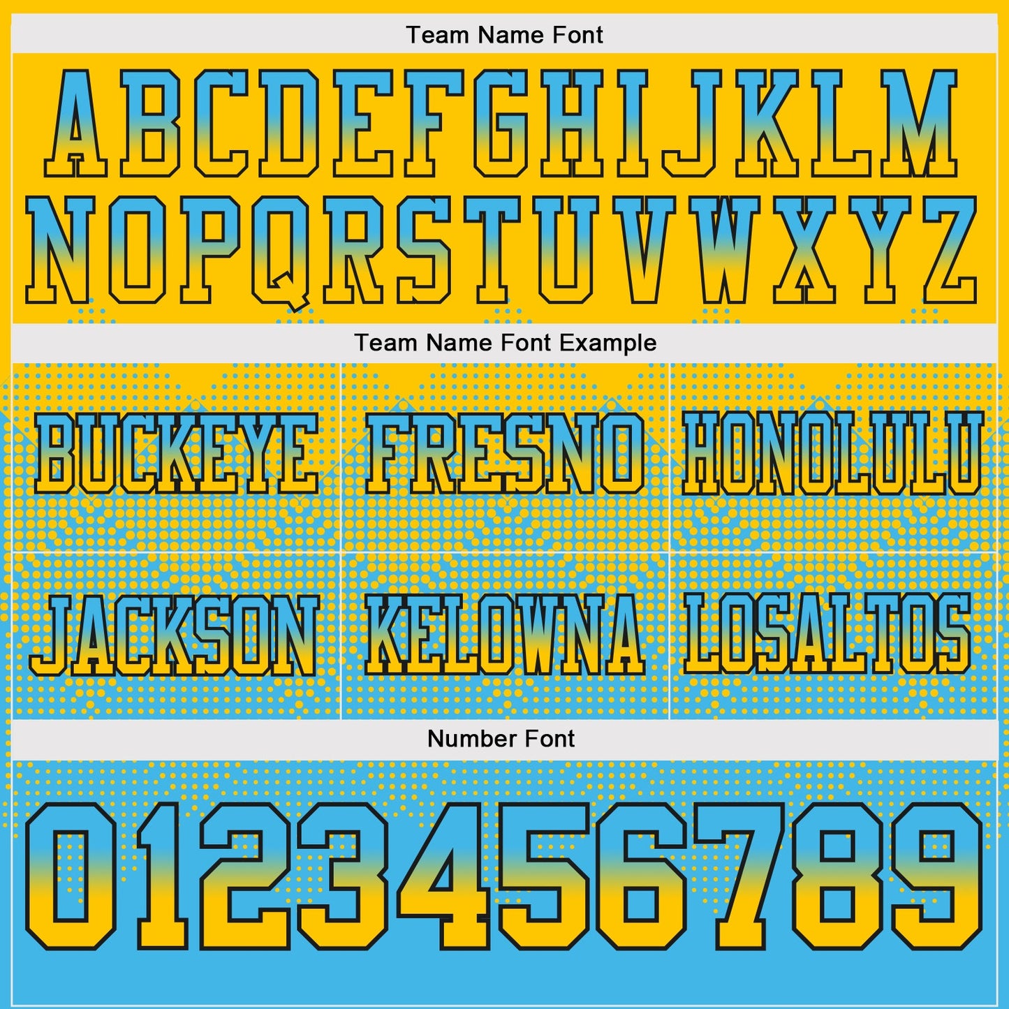 Custom Yellow Sky Blue-Black Authentic Gradient Square Shape 7V7 Flag Football Jersey view 3