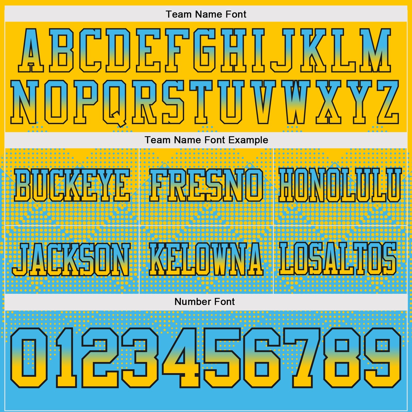 Custom Yellow Sky Blue-Black Authentic Gradient Square Shape 7V7 Flag Football Jersey view 3