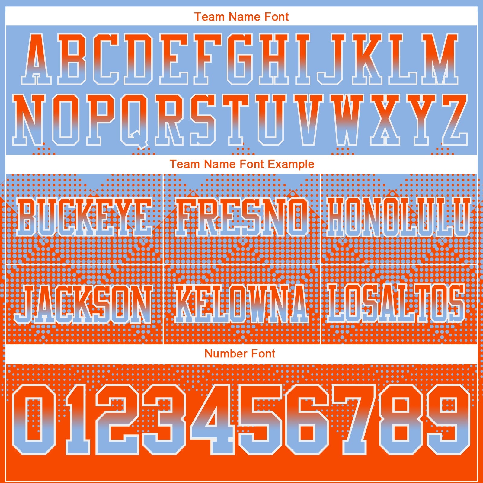 Custom Light Blue Orange-White Authentic Gradient Square Shape 7V7 Flag Football Jersey view 3
