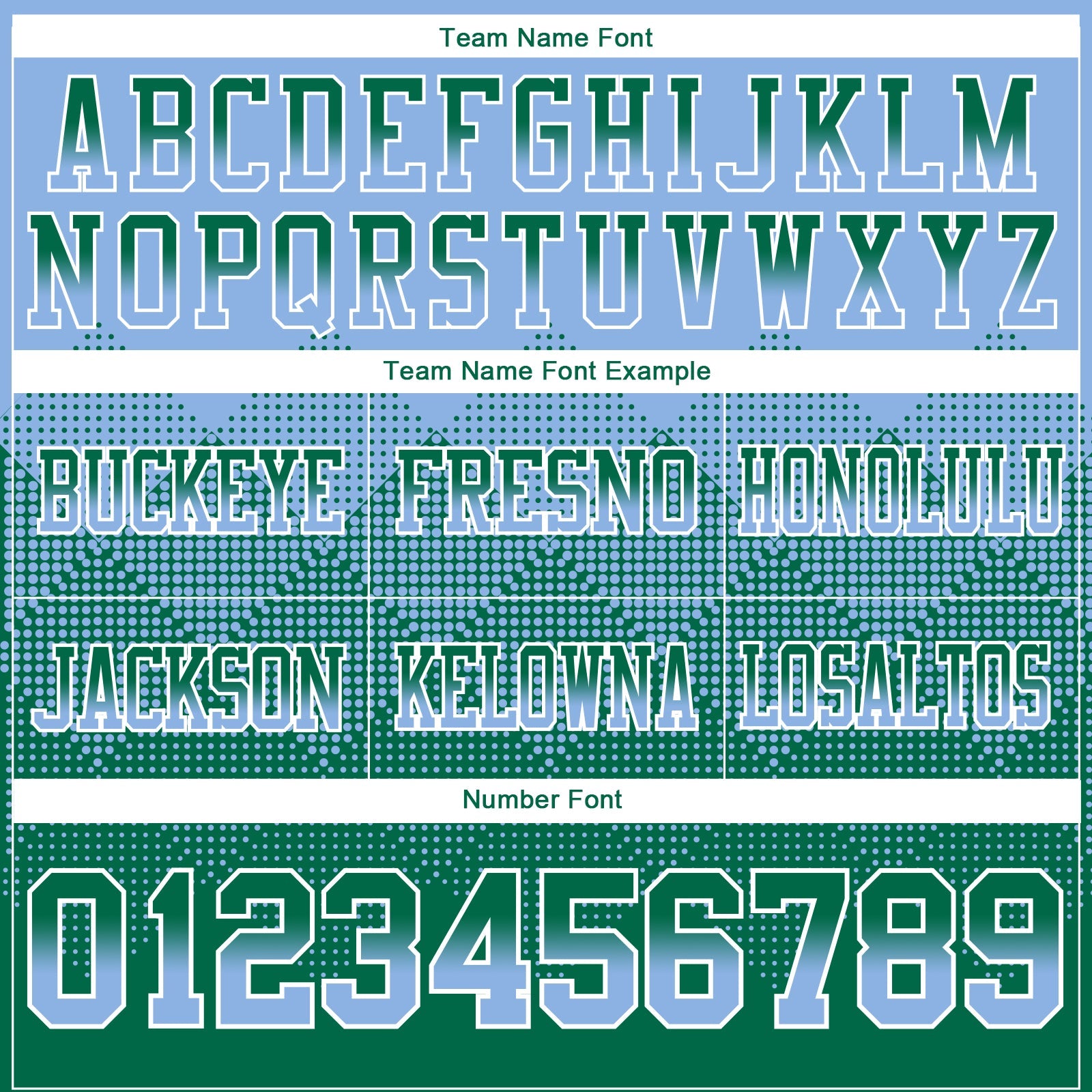 Custom Light Blue Kelly Green-White Authentic Gradient Square Shape 7V7 Flag Football Jersey view 3