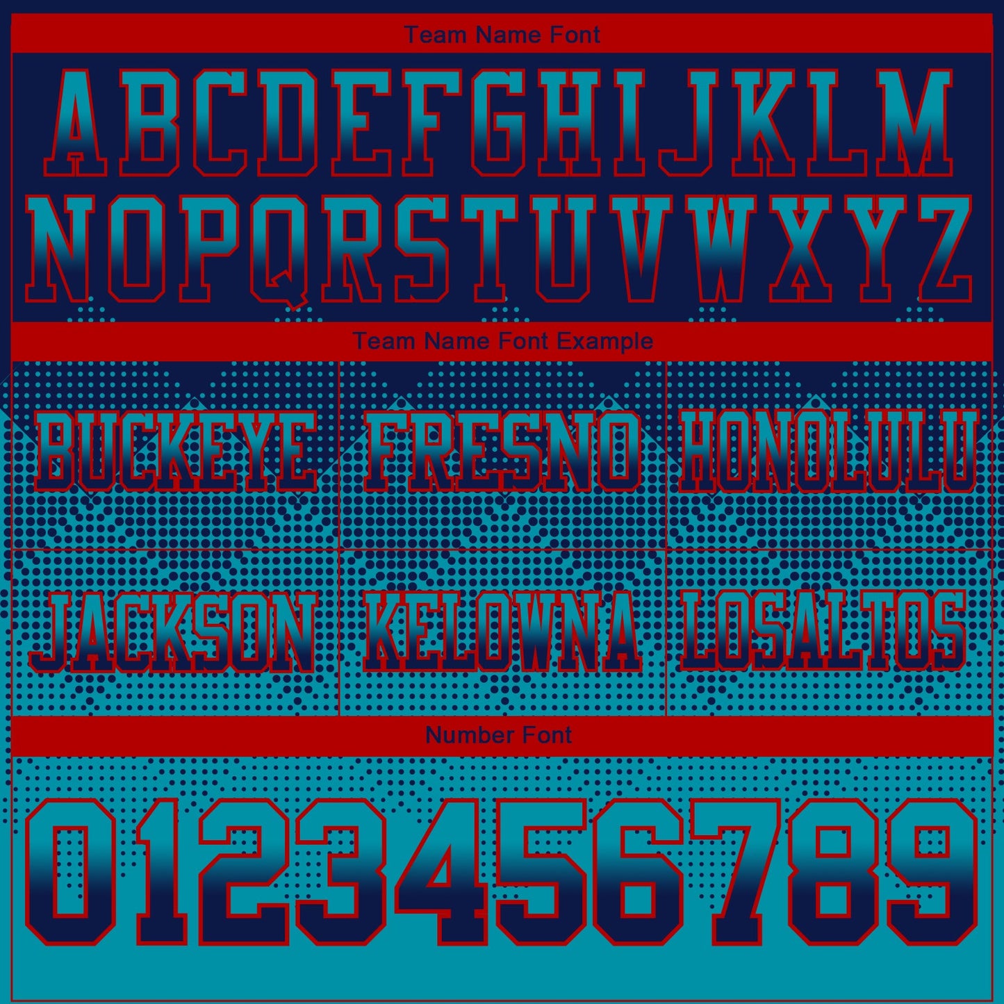 Custom Navy Teal-Red Authentic Gradient Square Shape 7V7 Flag Football Jersey view 3