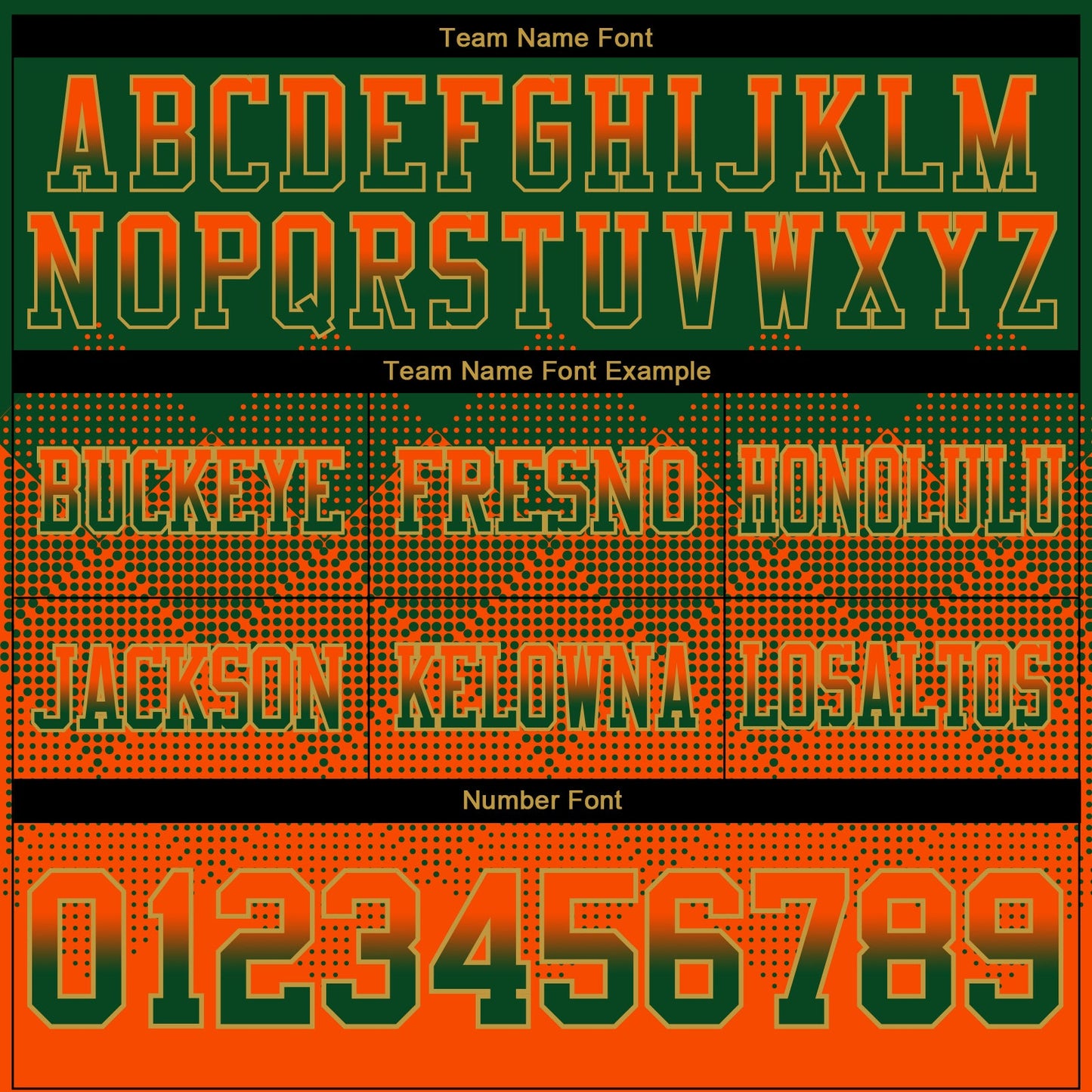 Custom Green Orange-Old Gold Authentic Gradient Square Shape 7V7 Flag Football Jersey view 3