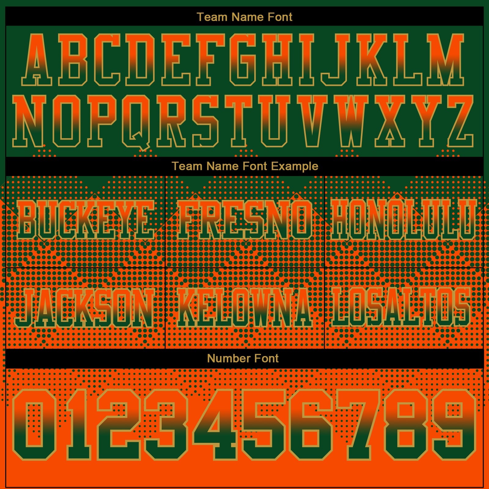 Custom Green Orange-Old Gold Authentic Gradient Square Shape 7V7 Flag Football Jersey view 3