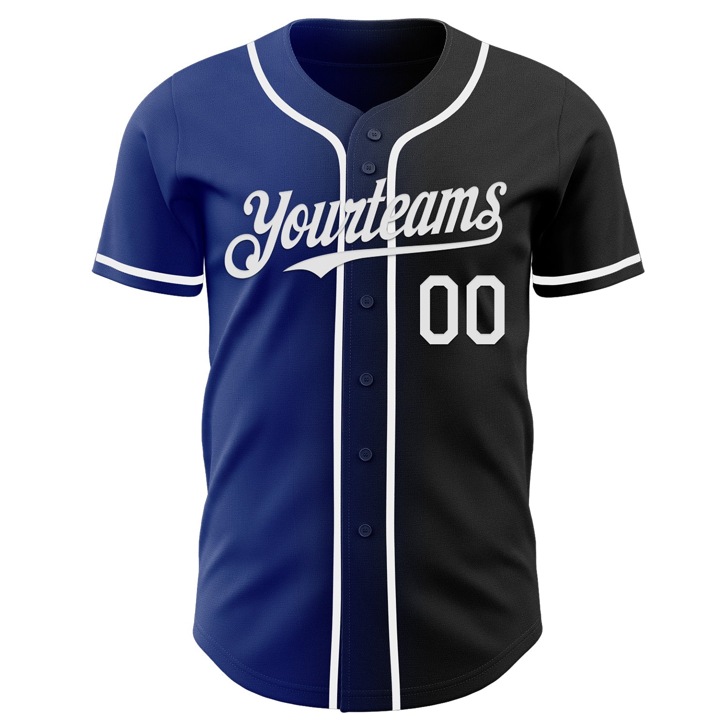 Custom Black White-Royal Authentic Gradient Fashion Baseball Jersey view 2