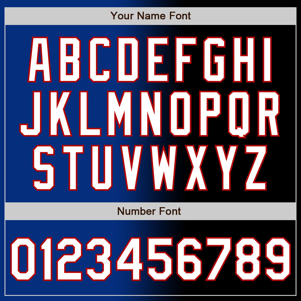 Custom Black White Royal-Red Authentic Gradient Fashion Baseball Jersey view 5