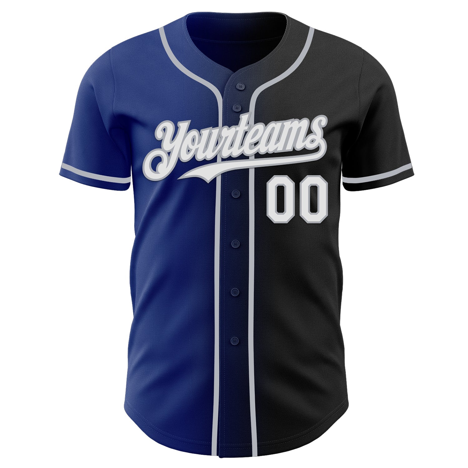 Custom Black White Royal-Gray Authentic Gradient Fashion Baseball Jersey view 2