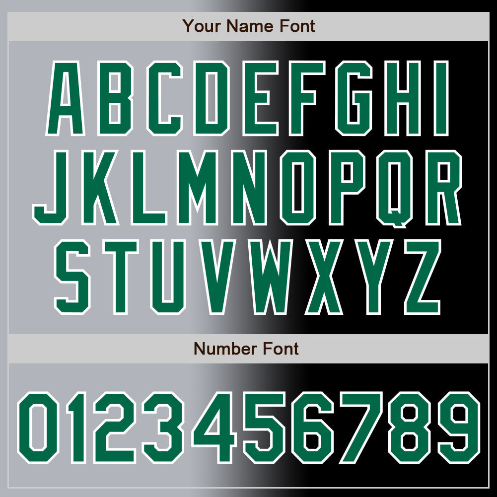Custom Black Kelly Green Gray-White Authentic Gradient Fashion Baseball Jersey view 5