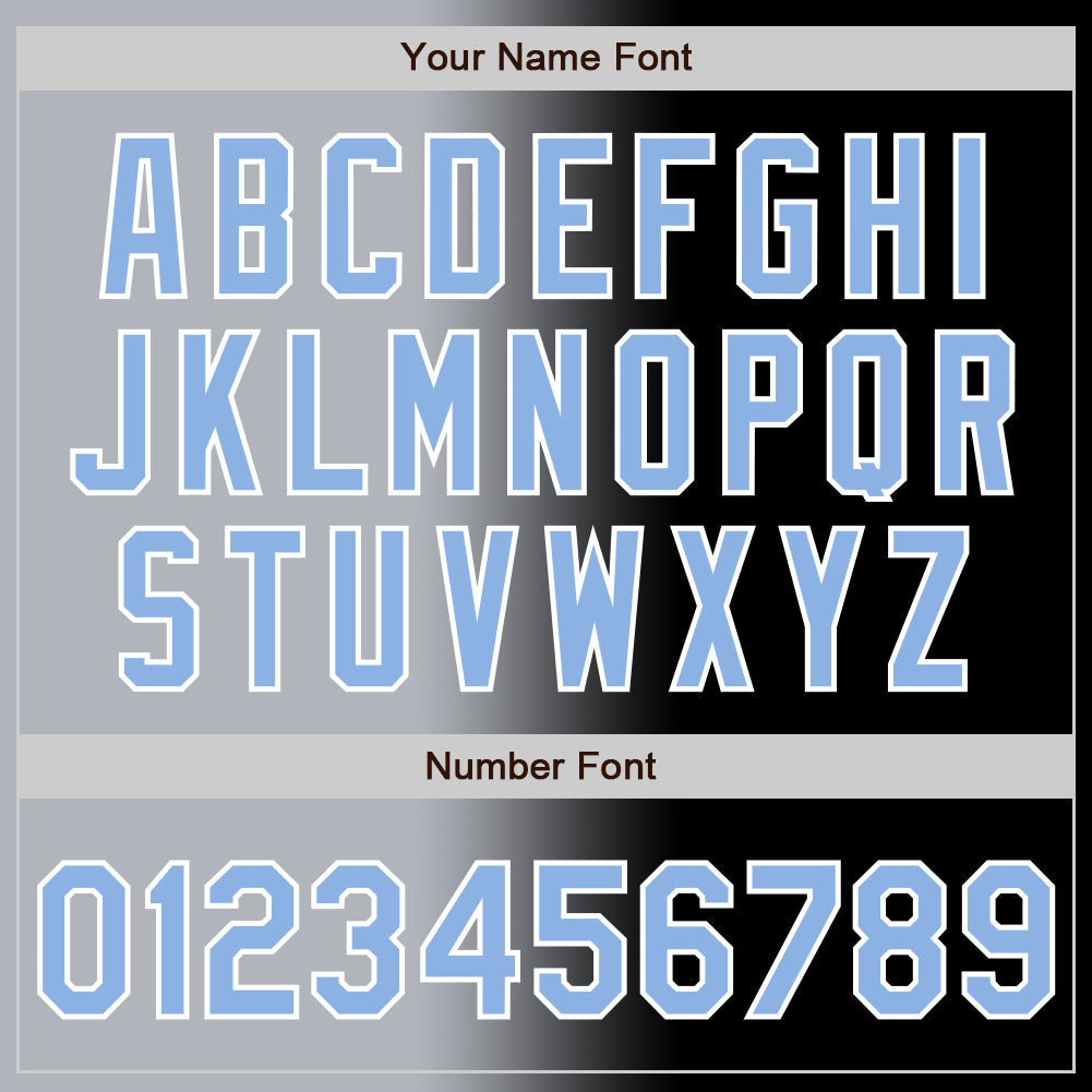 Custom Black Light Blue Gray-White Authentic Gradient Fashion Baseball Jersey view 5