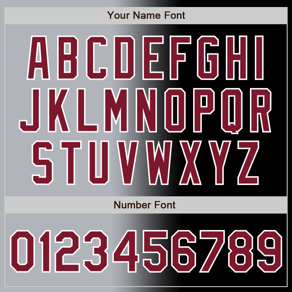 Custom Black Crimson Gray-White Authentic Gradient Fashion Baseball Jersey view 5