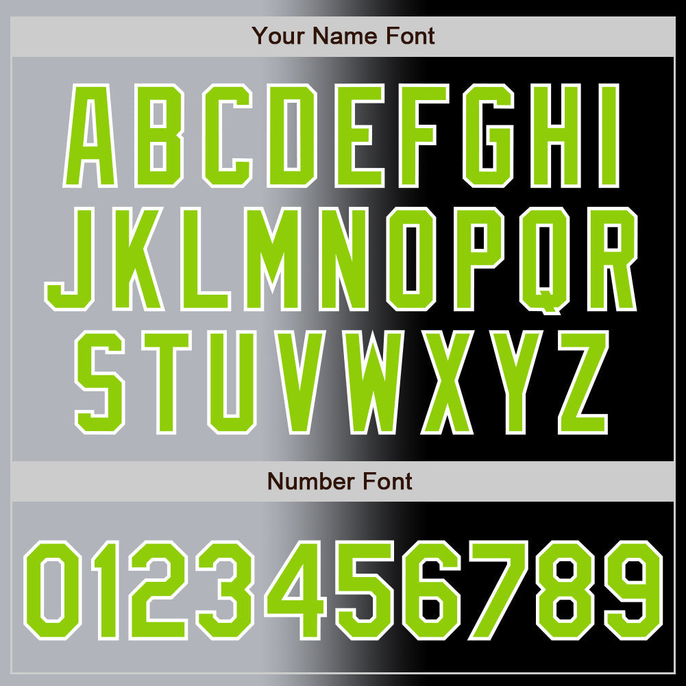 Custom Black Neon Green Gray-White Authentic Gradient Fashion Baseball Jersey view 5