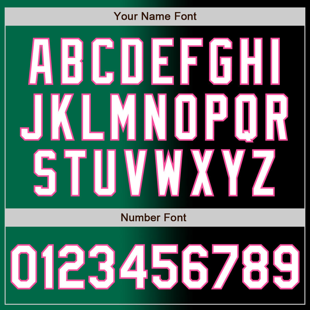 Custom Black White Kelly Green-Pink Authentic Gradient Fashion Baseball Jersey view 5
