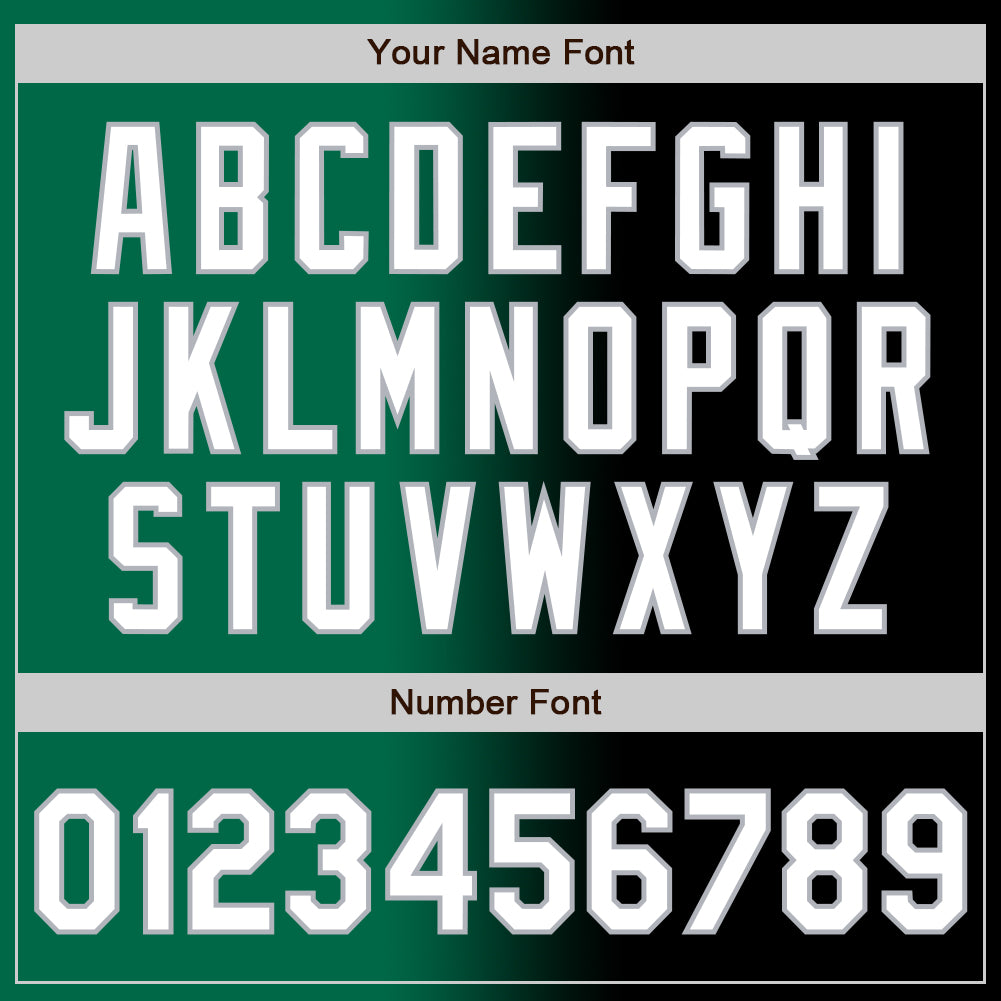Custom Black White Kelly Green-Gray Authentic Gradient Fashion Baseball Jersey view 5