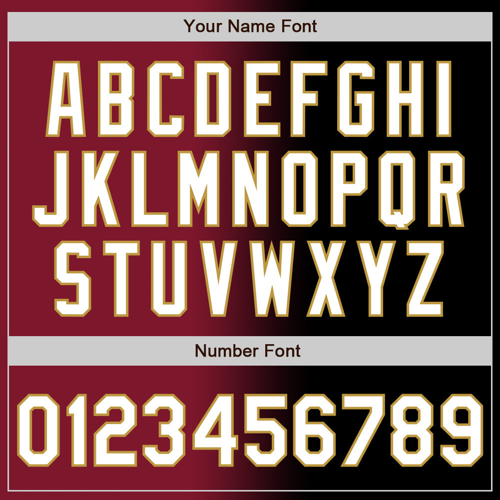 Custom Black White Crimson-Old Gold Authentic Gradient Fashion Baseball Jersey view 5