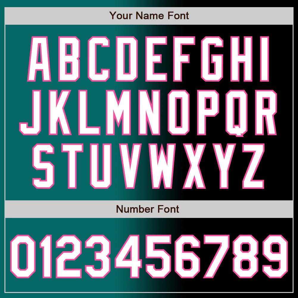 Custom Black White Teal-Pink Authentic Gradient Fashion Baseball Jersey view 5