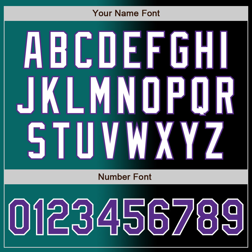 Custom Black Purple Teal-White Authentic Gradient Fashion Baseball Jersey view 5