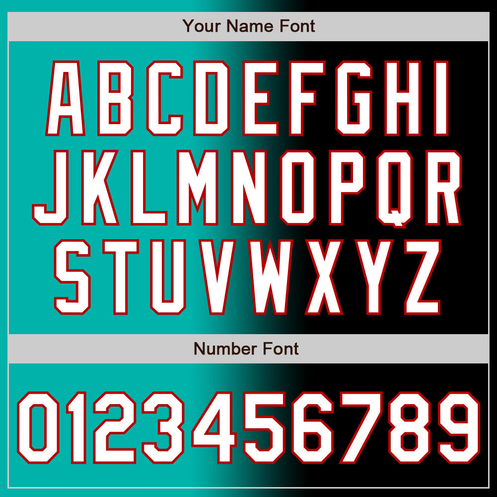 Custom Black White Aqua-Red Authentic Gradient Fashion Baseball Jersey view 5