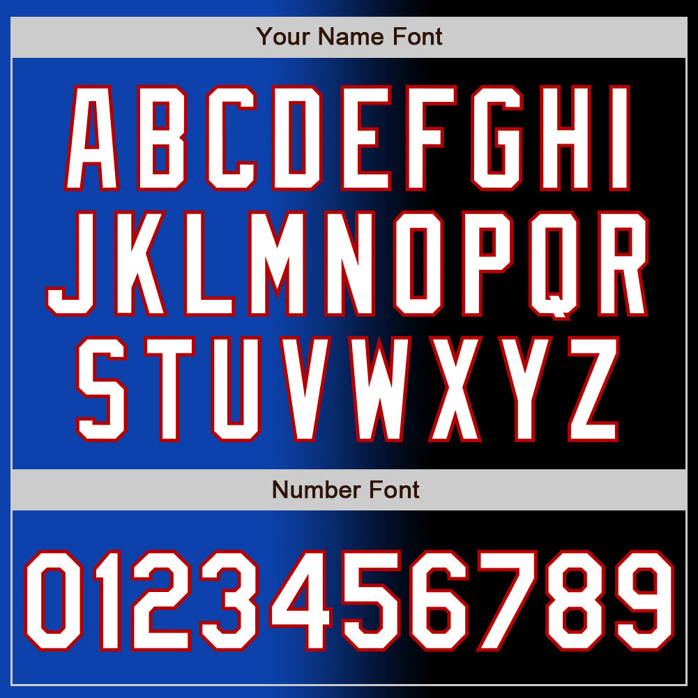 Custom Black White Thunder Blue-Red Authentic Gradient Fashion Baseball Jersey view 5