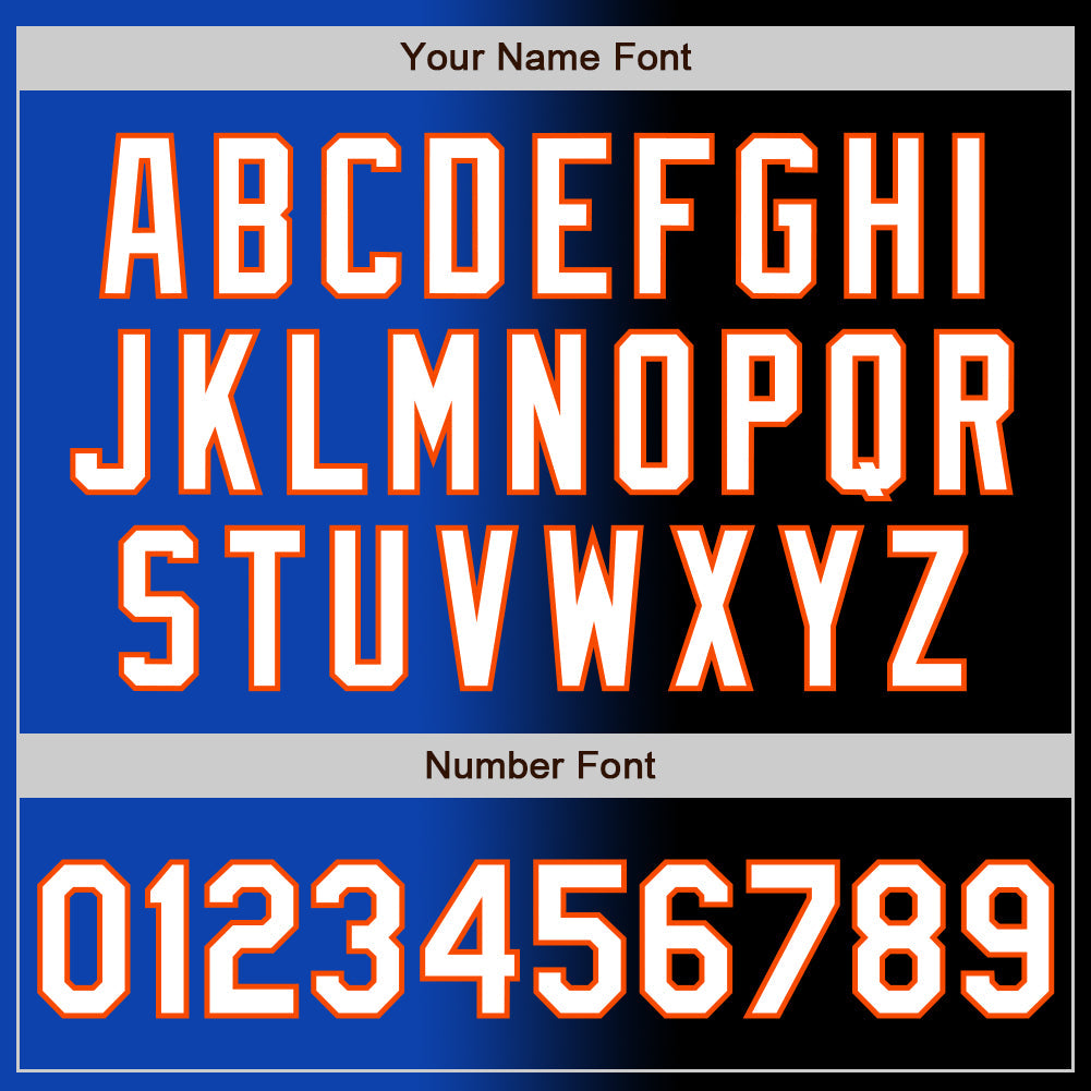 Custom Black White Thunder Blue-Orange Authentic Gradient Fashion Baseball Jersey view 5