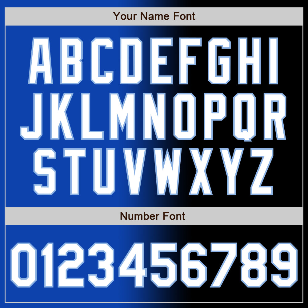 Custom Black White Thunder Blue-Light Blue Authentic Gradient Fashion Baseball Jersey view 5