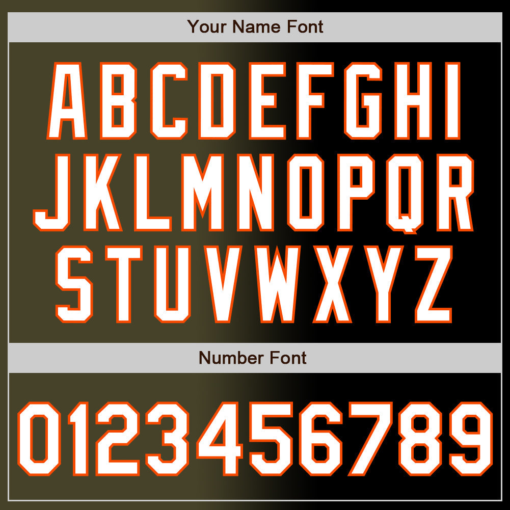 Custom Black White Olive-Orange Authentic Gradient Fashion Baseball Jersey view 5