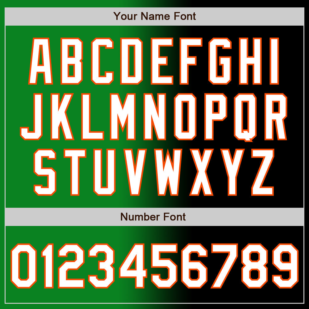 Custom Black White Grass Green-Orange Authentic Gradient Fashion Baseball Jersey view 5