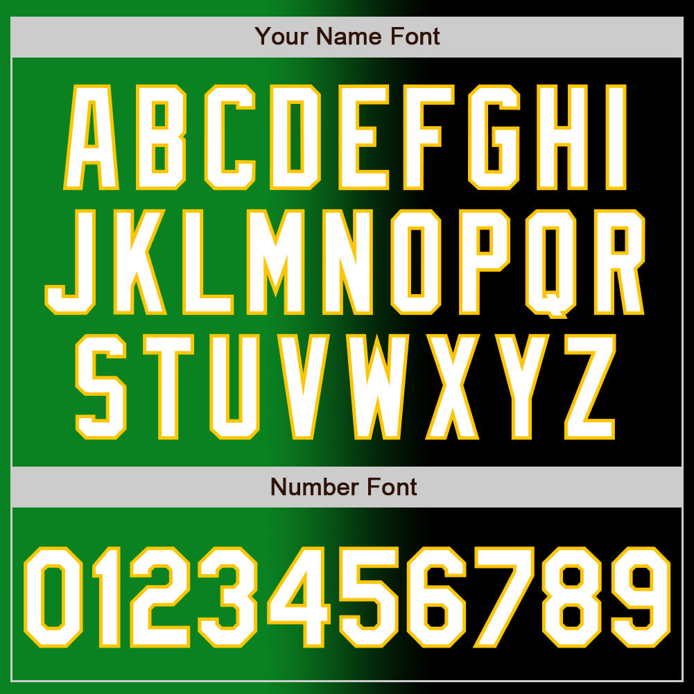 Custom Black White Grass Green-Yellow Authentic Gradient Fashion Baseball Jersey view 5