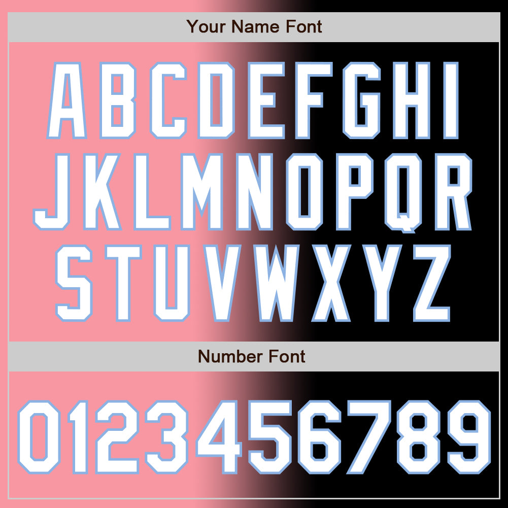 Custom Black White Medium Pink-Light Blue Authentic Gradient Fashion Baseball Jersey view 5