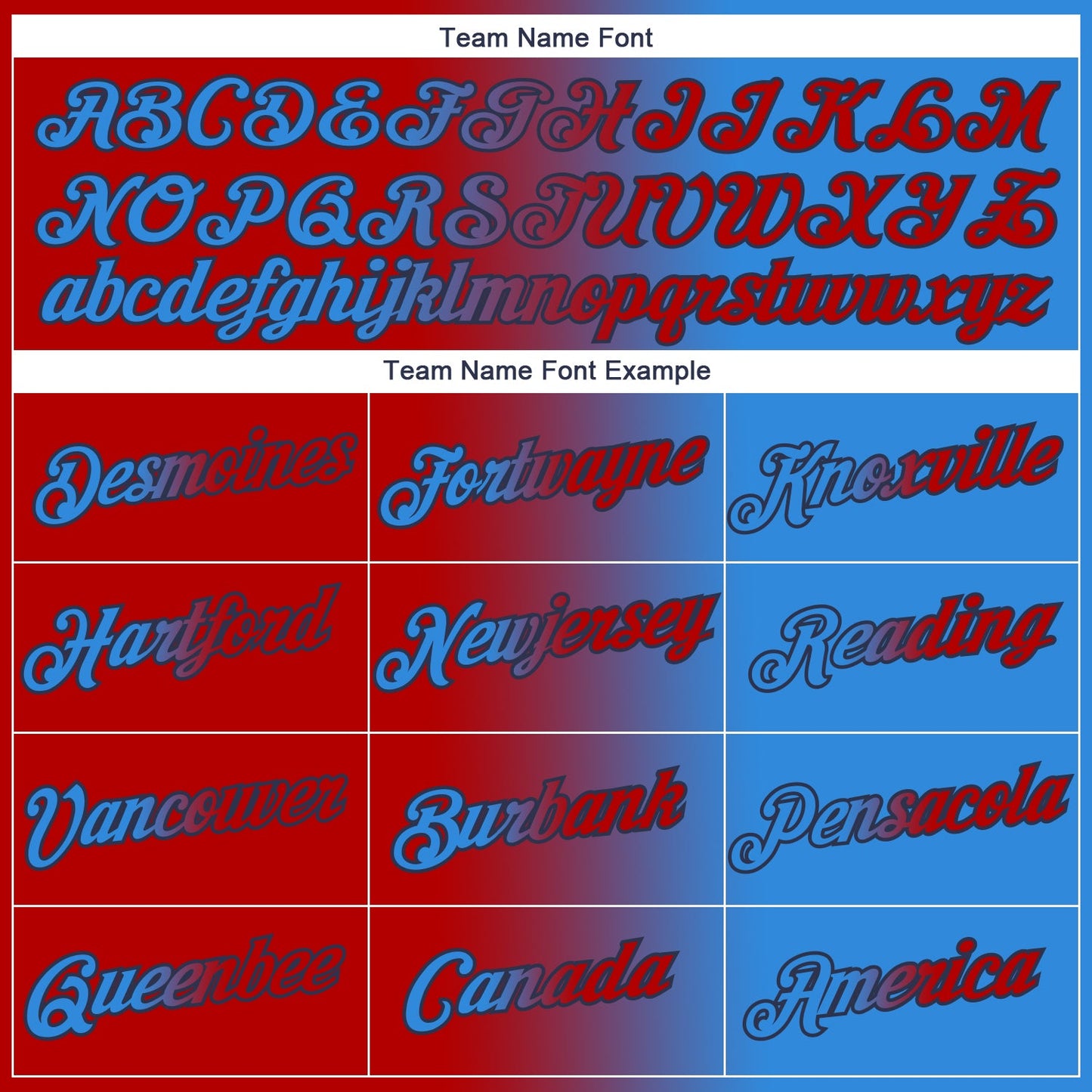 Custom Powder Blue Red-Navy Gradient Fashion Performance T-Shirt view 3