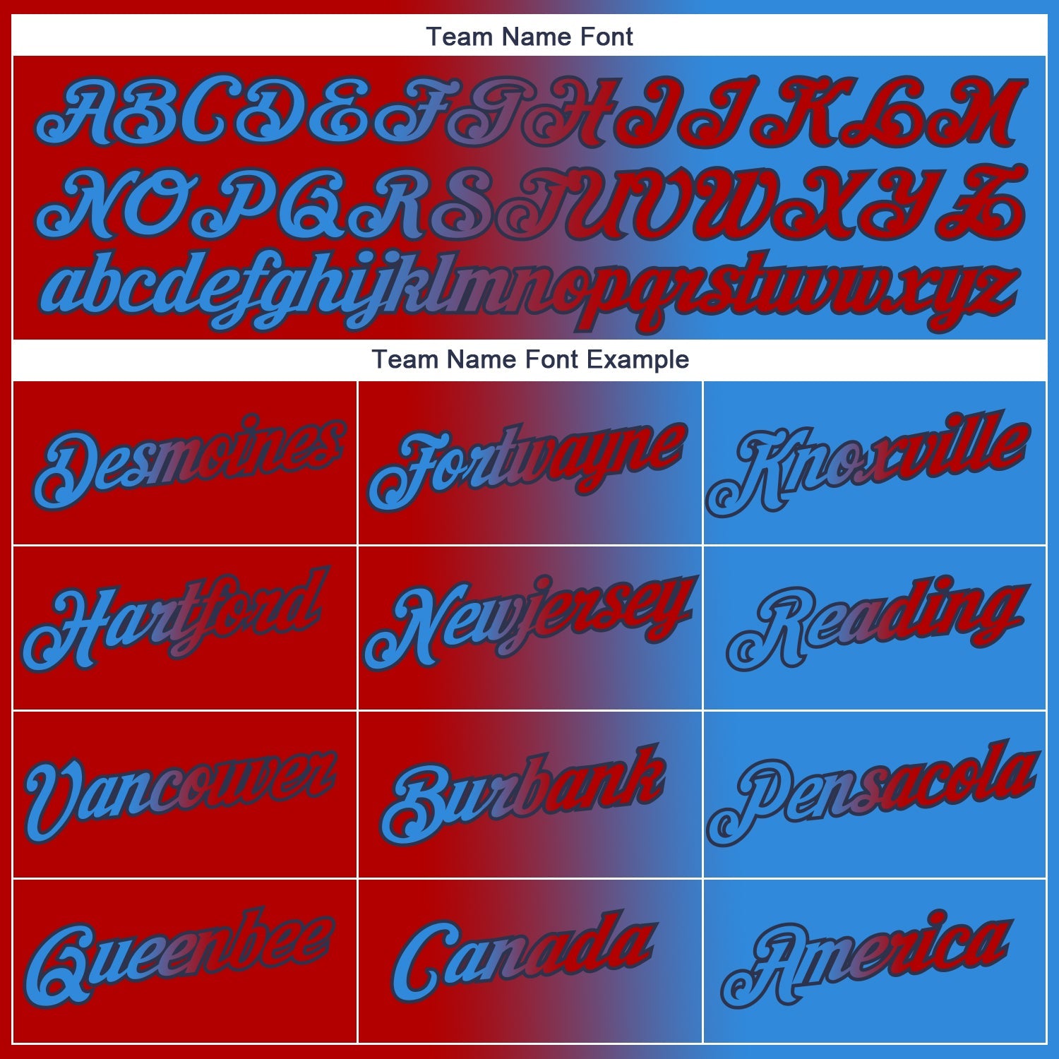 Custom Powder Blue Red-Navy Gradient Fashion Performance T-Shirt view 3
