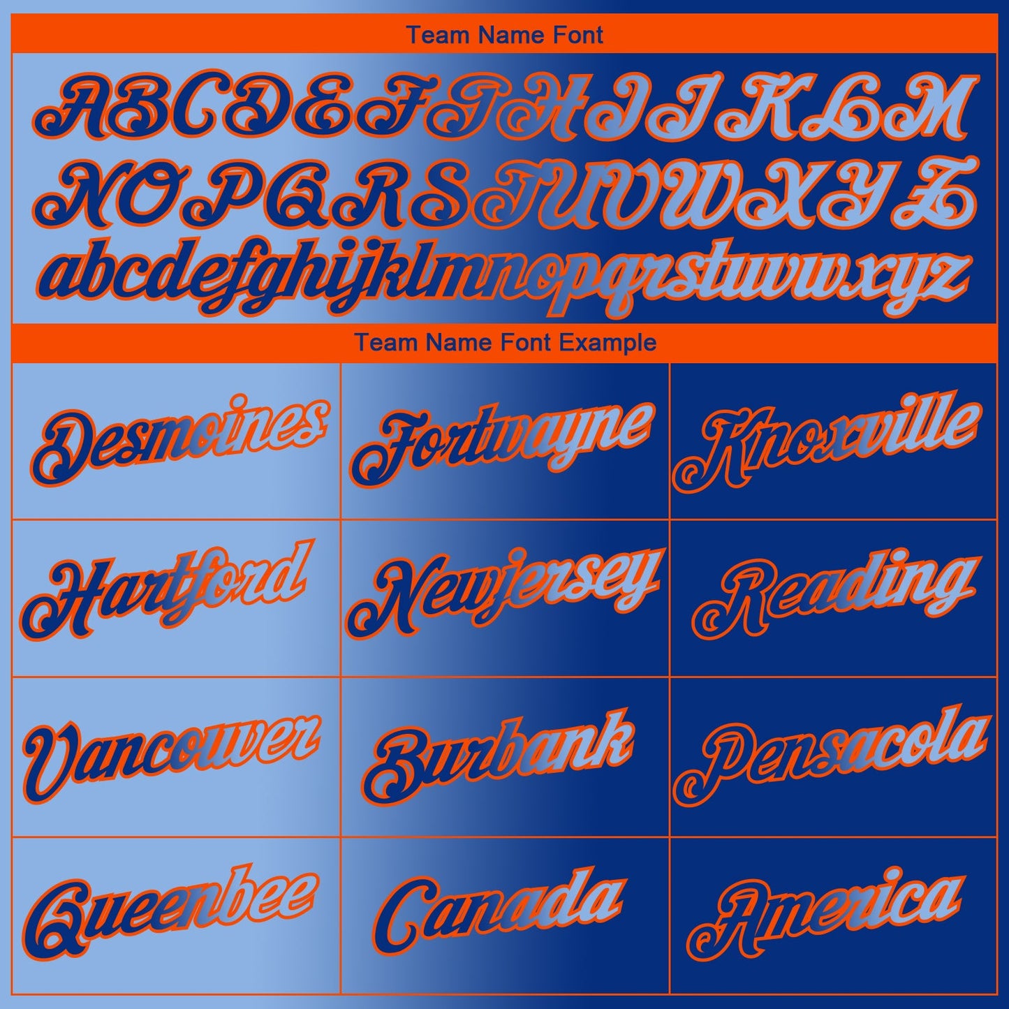 Custom Royal Light Blue-Orange Gradient Fashion Performance T-Shirt view 3