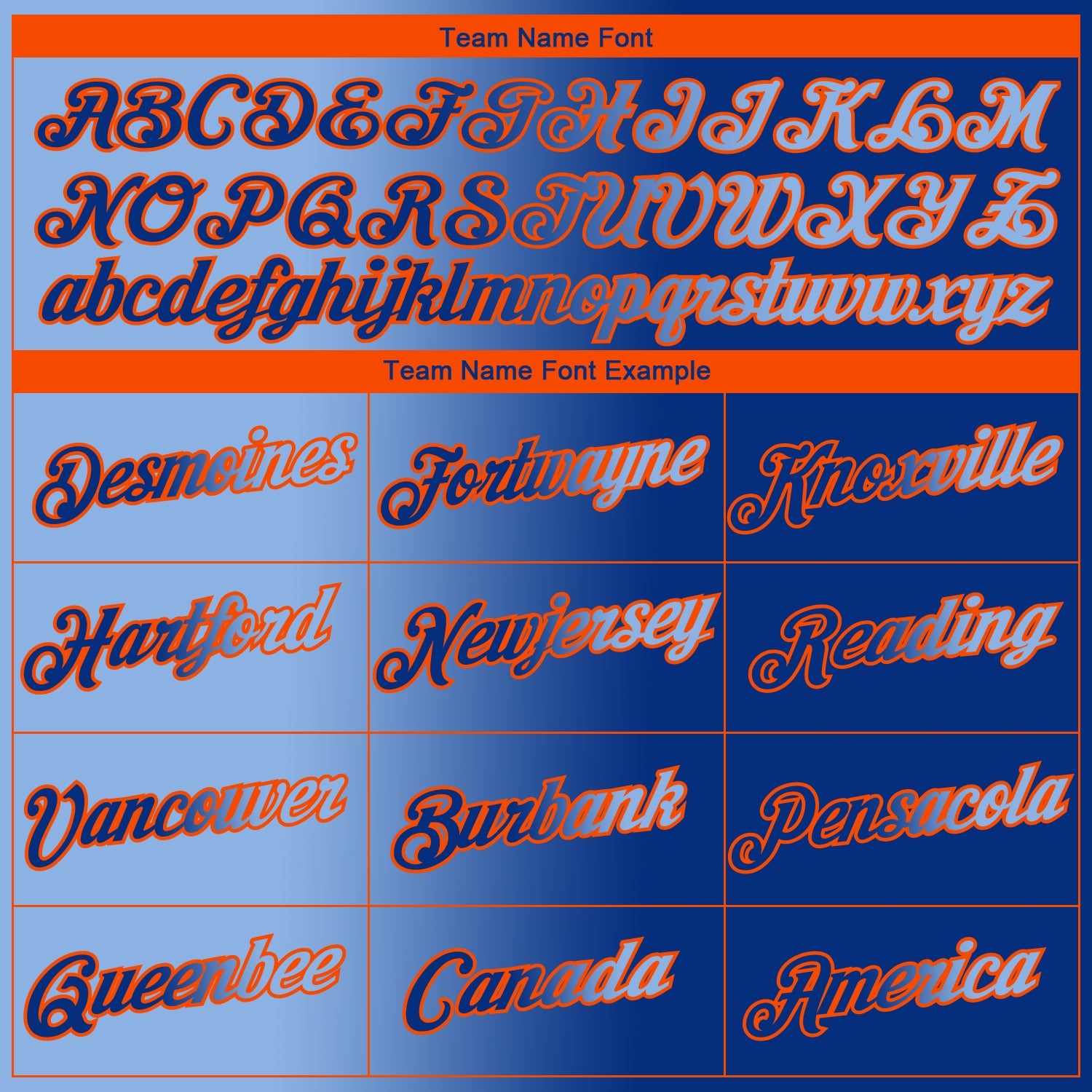Custom Royal Light Blue-Orange Gradient Fashion Performance T-Shirt view 3