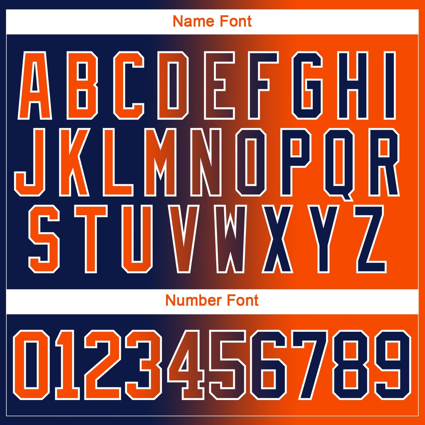Custom Navy Orange-White Gradient Fashion Hockey Lace Neck Jersey view 7