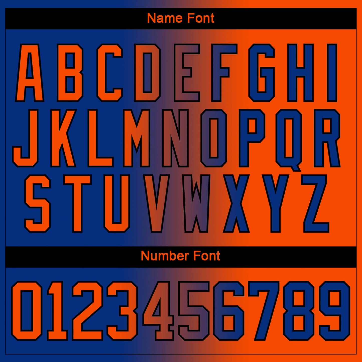 Custom Royal Orange-Black Gradient Fashion Hockey Lace Neck Jersey view 7