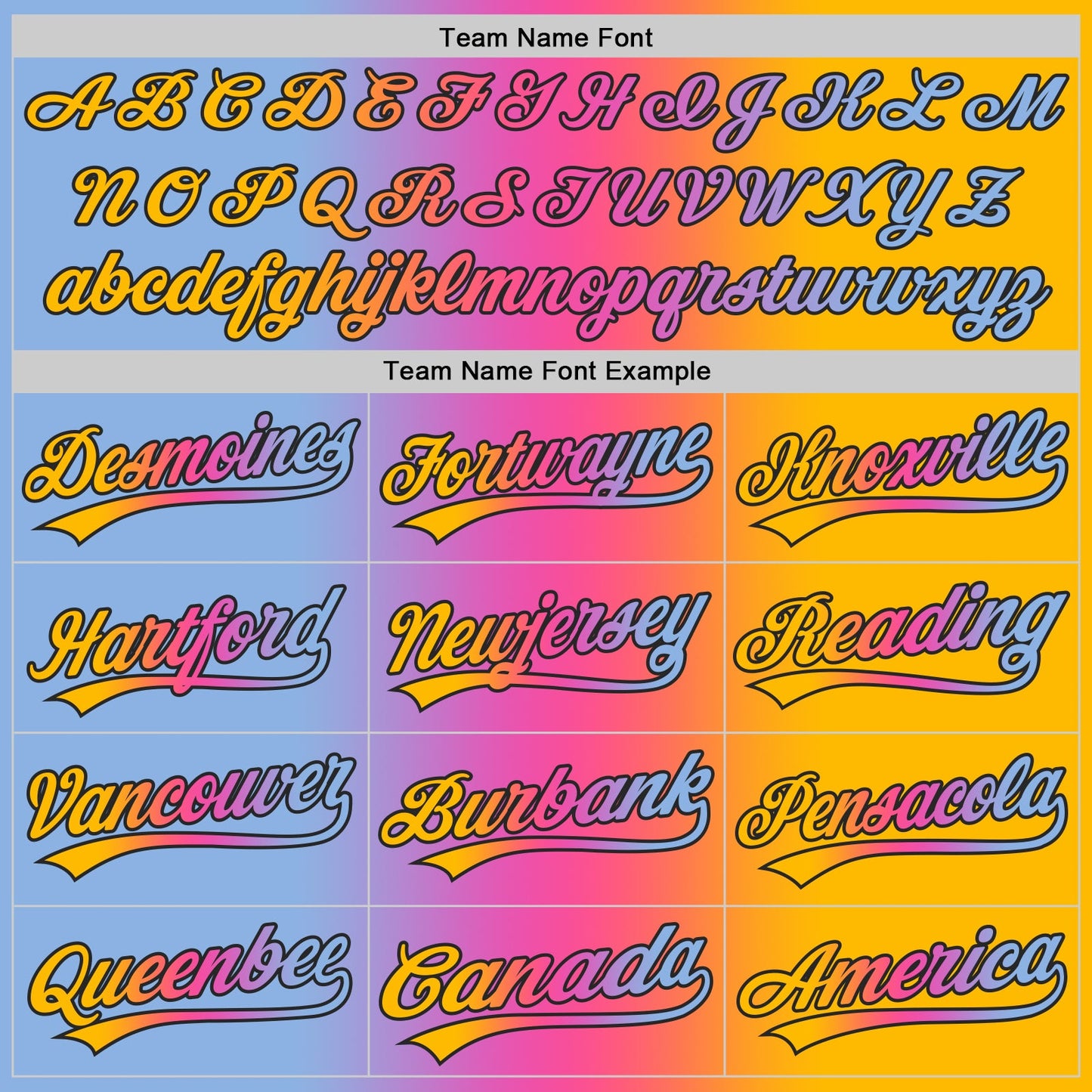 Custom Gold Light Blue Pink-Black Authentic Gradient Fashion Baseball Jersey view 5