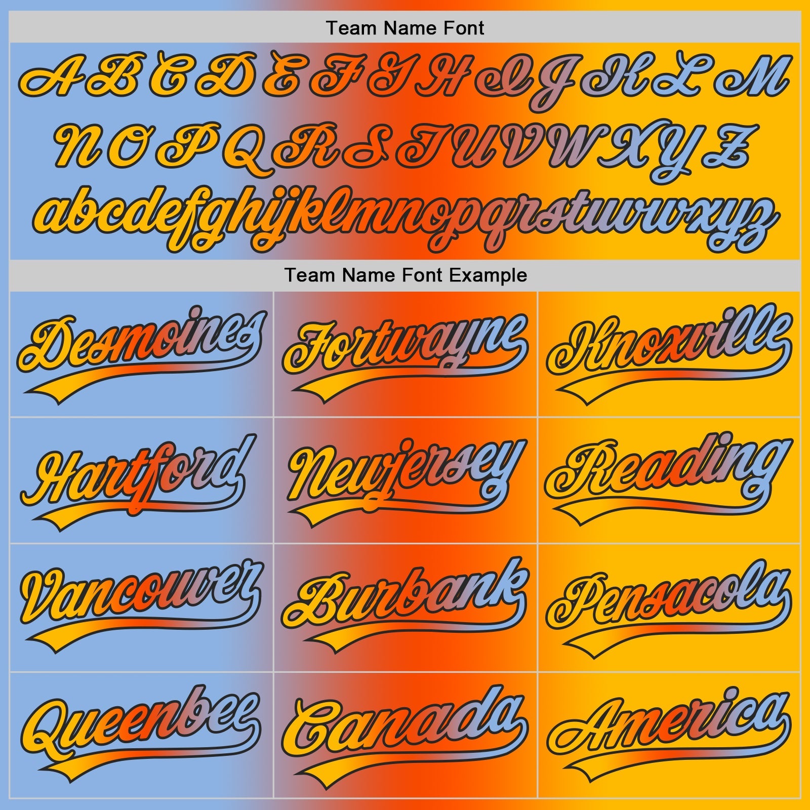 Custom Gold Light Blue Orange-Black Authentic Gradient Fashion Baseball Jersey view 5