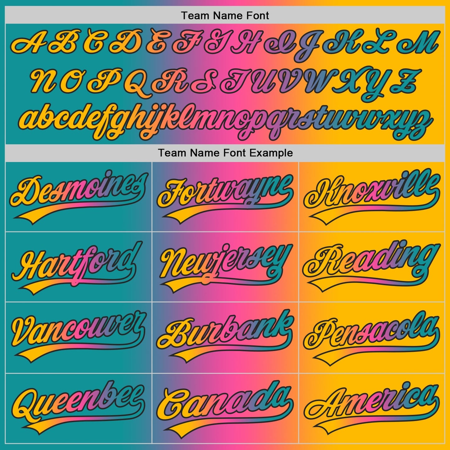Custom Gold Teal Pink-Black Authentic Gradient Fashion Baseball Jersey view 5