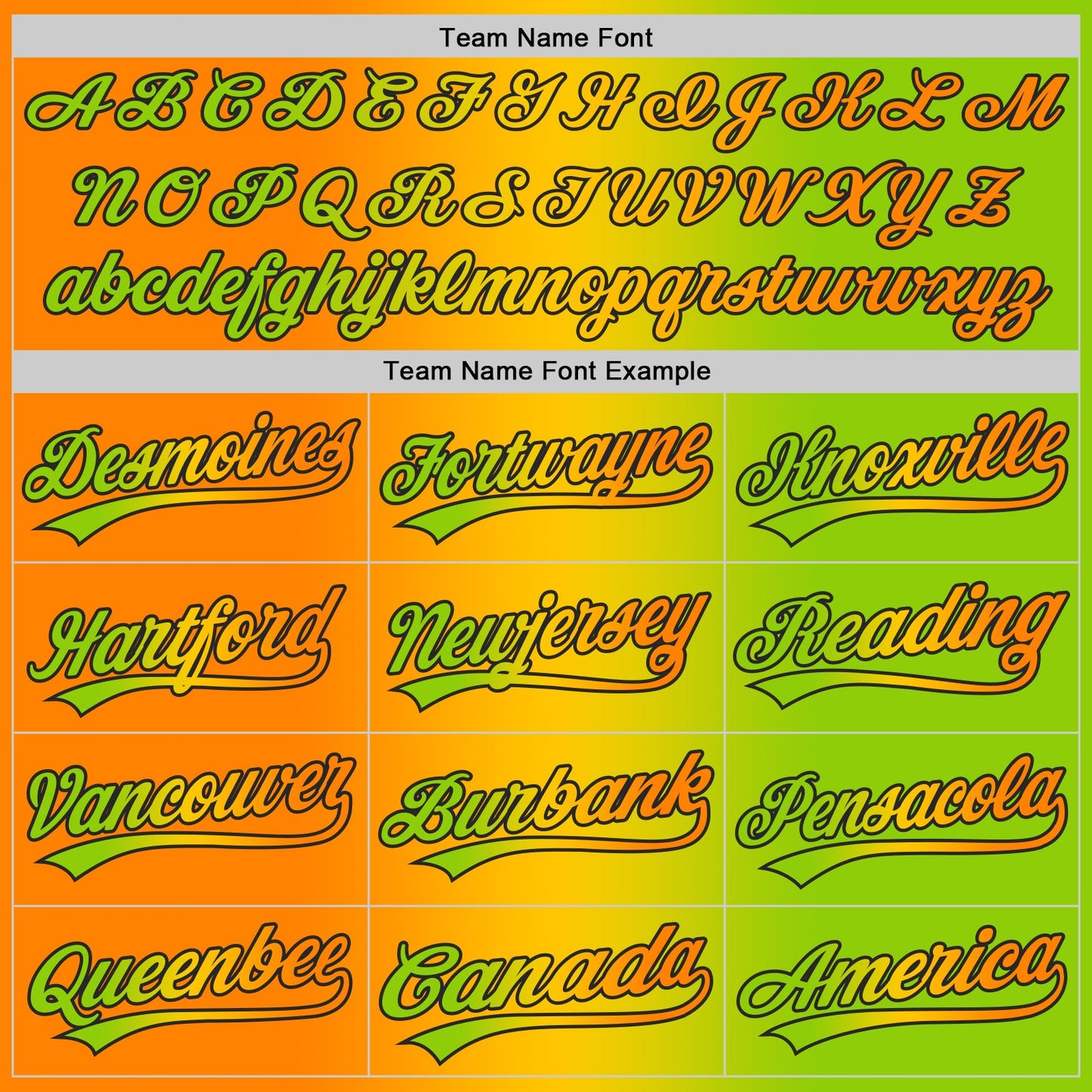 Custom Neon Green Bay Orange Yellow-Black Authentic Gradient Fashion Baseball Jersey view 5