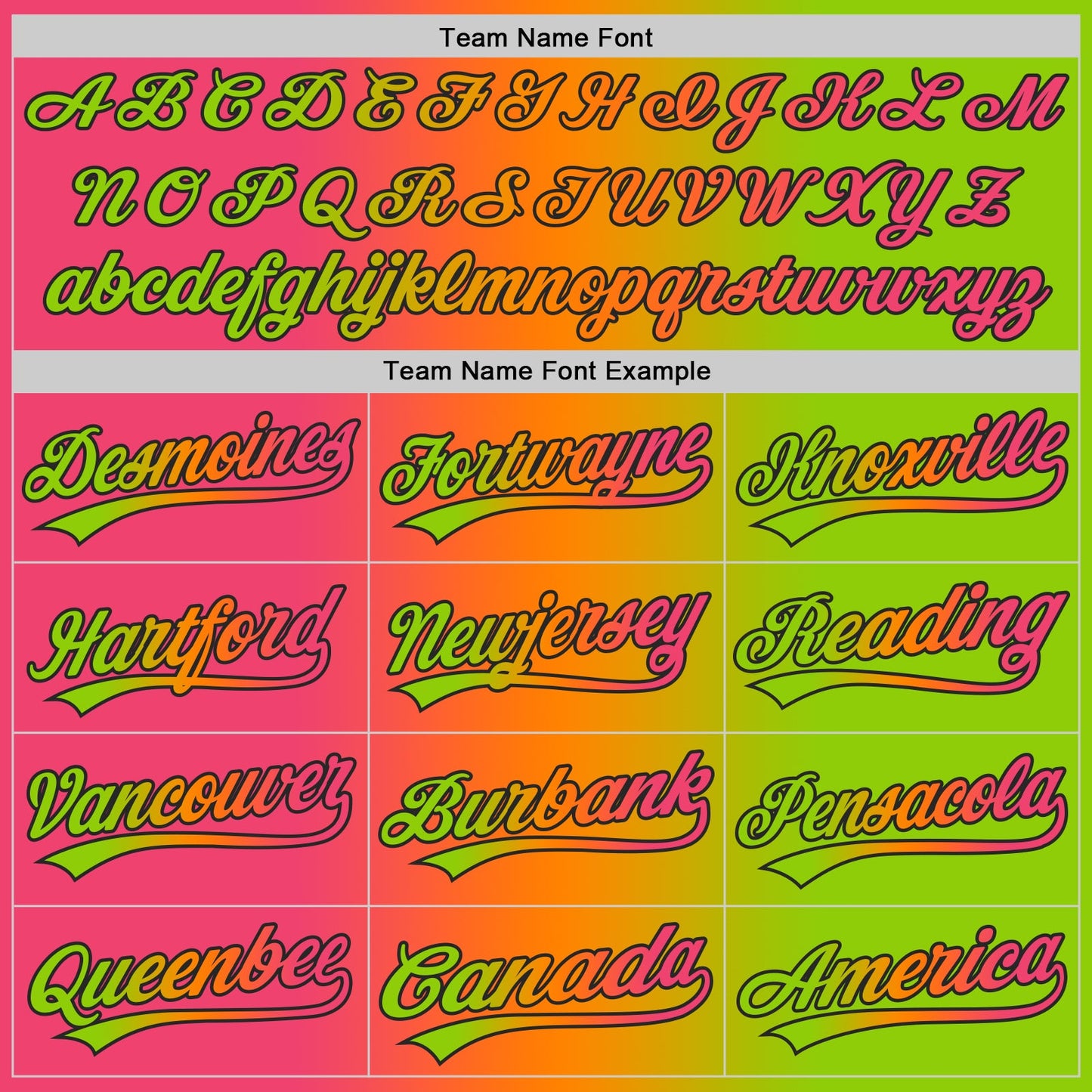 Custom Neon Green Neon Pink Bay Orange-Black Authentic Gradient Fashion Baseball Jersey view 5