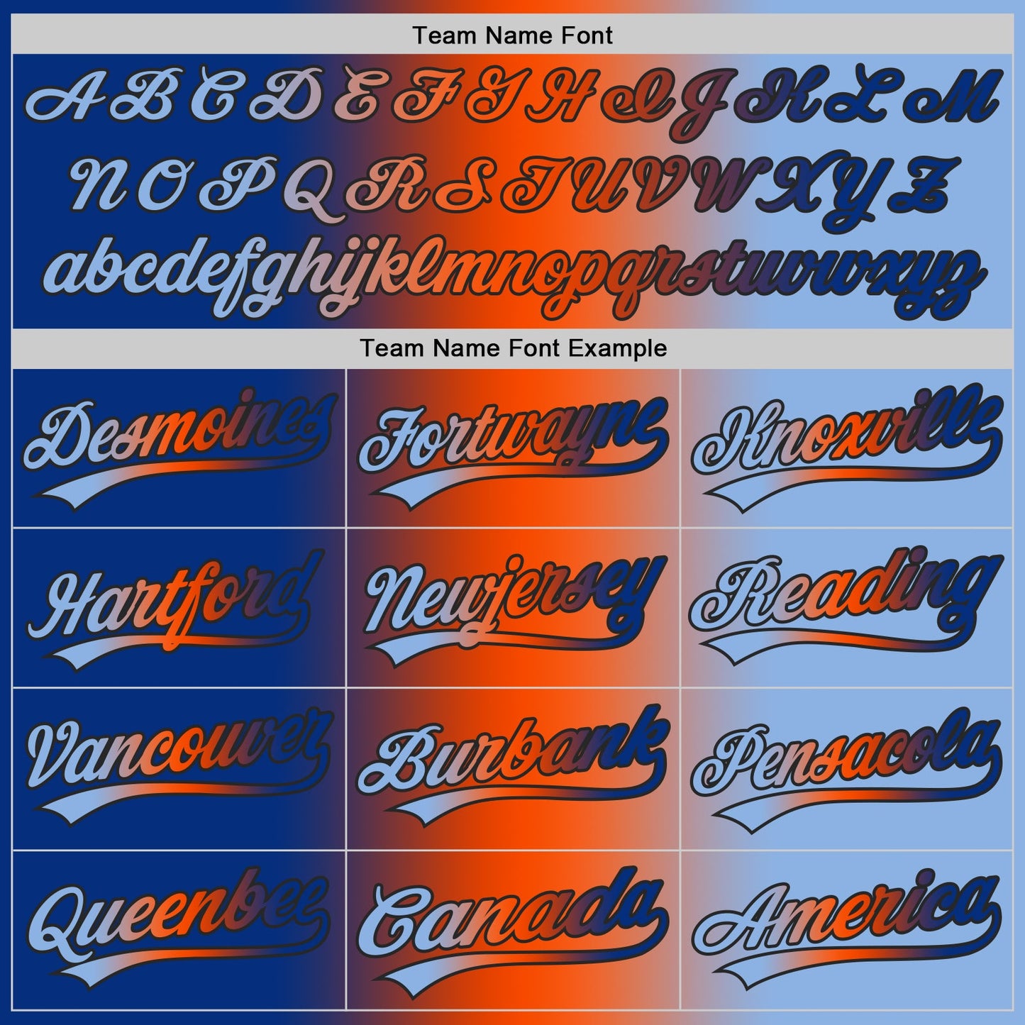 Custom Light Blue Royal Orange-Black Authentic Gradient Fashion Baseball Jersey view 5