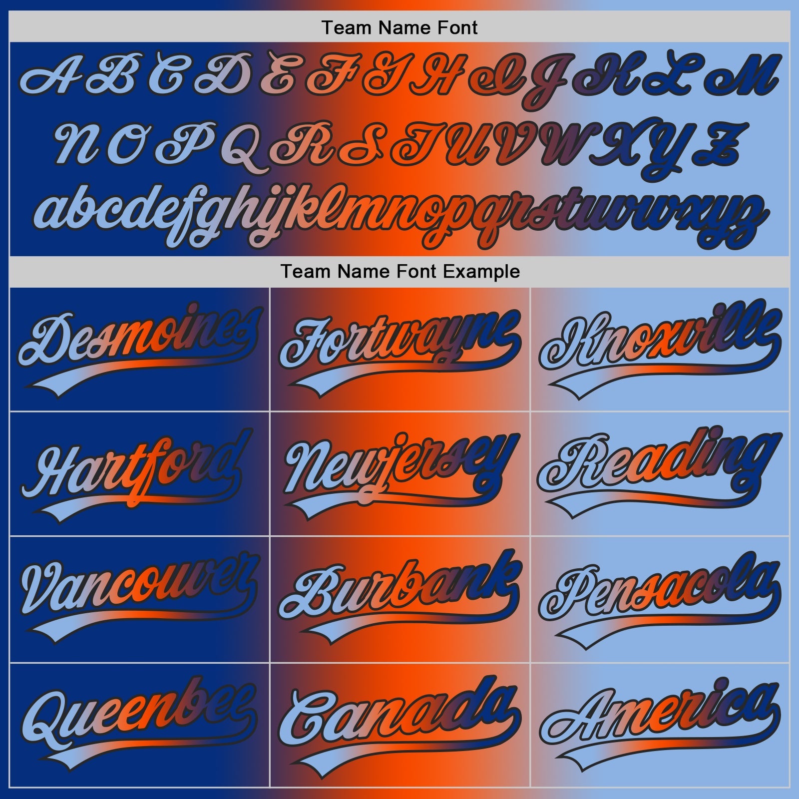 Custom Light Blue Royal Orange-Black Authentic Gradient Fashion Baseball Jersey view 5