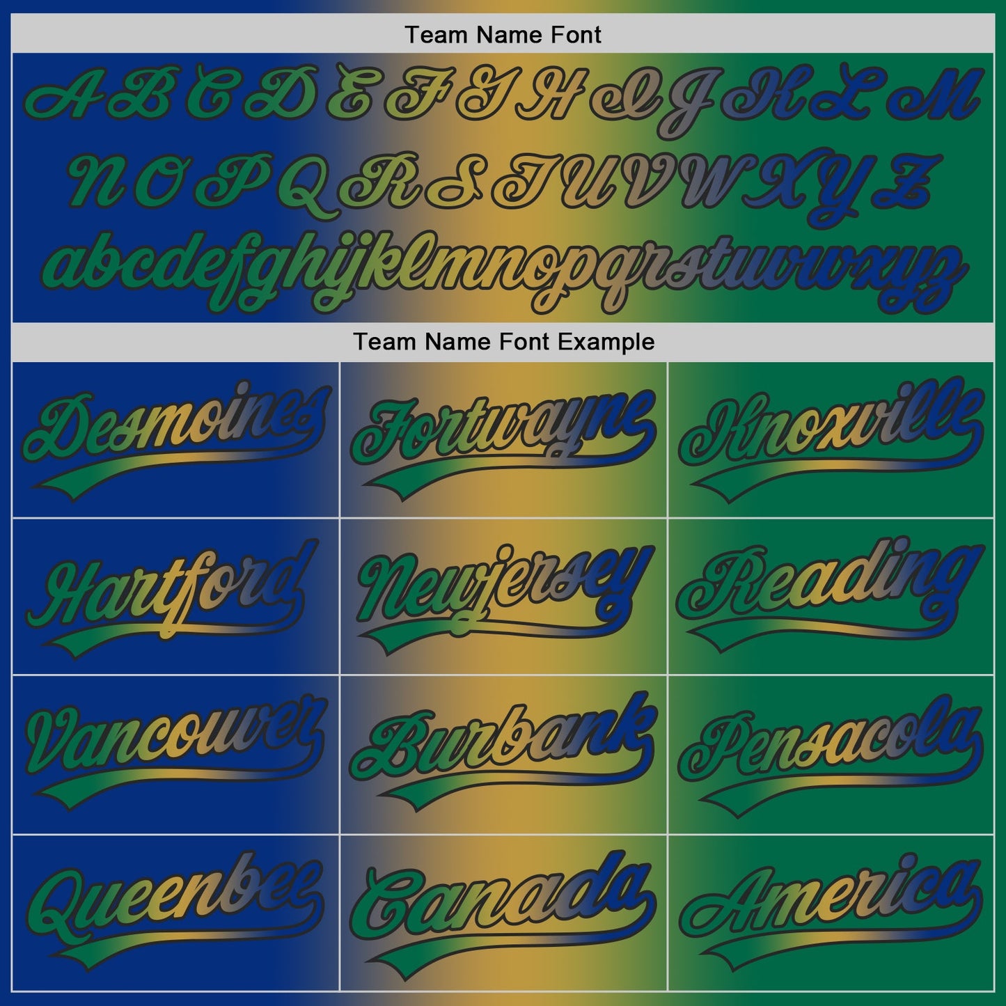 Custom Kelly Green Royal Old Gold-Black Authentic Gradient Fashion Baseball Jersey view 5