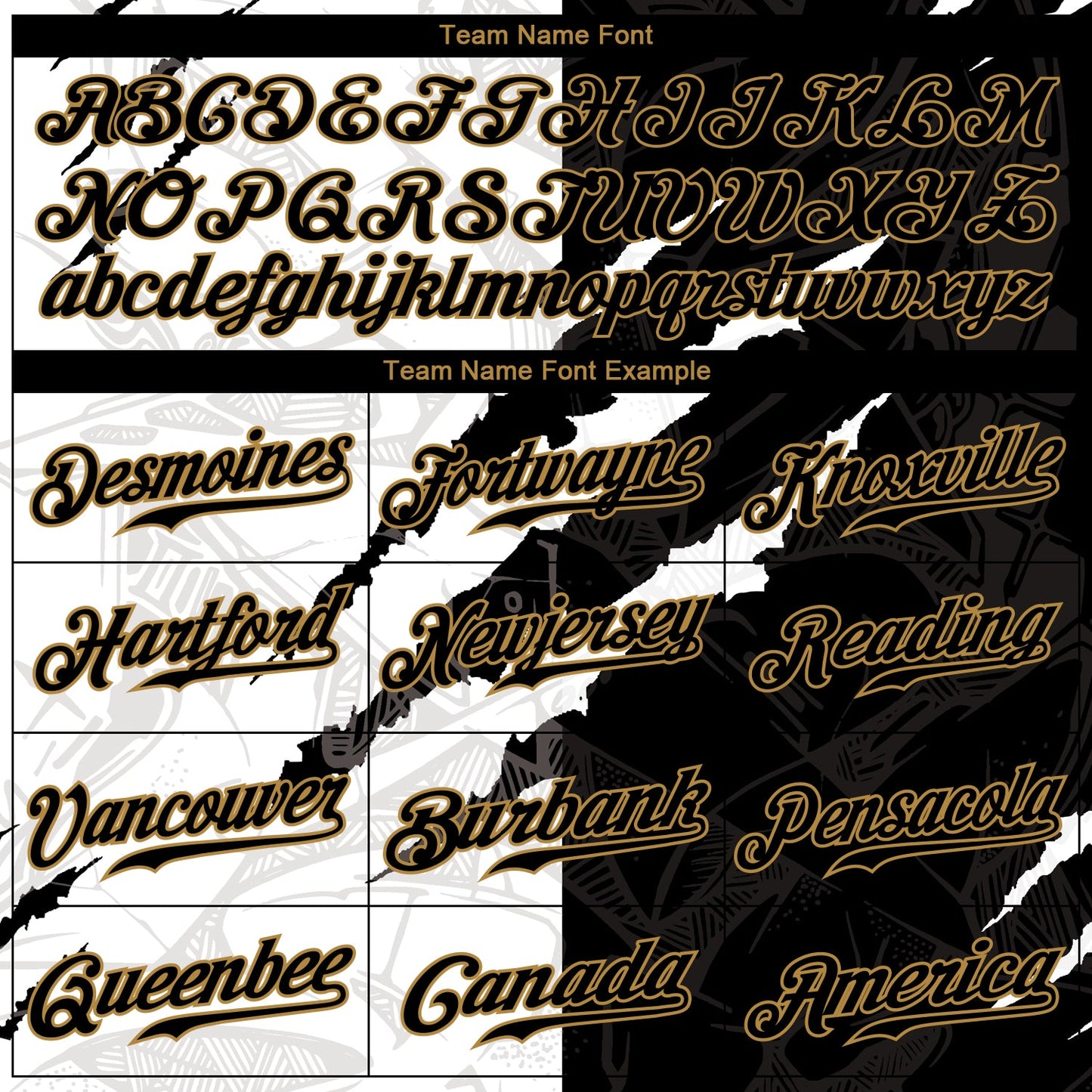 Custom Graffiti Pattern Black-Old Gold 3D Authentic Baseball Jersey view 4