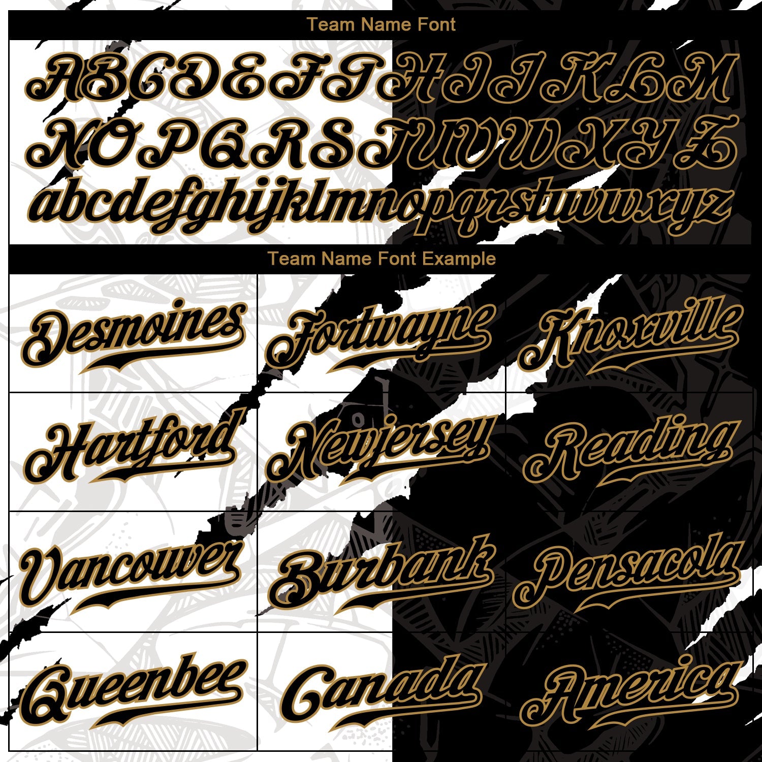 Custom Graffiti Pattern Black-Old Gold 3D Authentic Baseball Jersey view 4