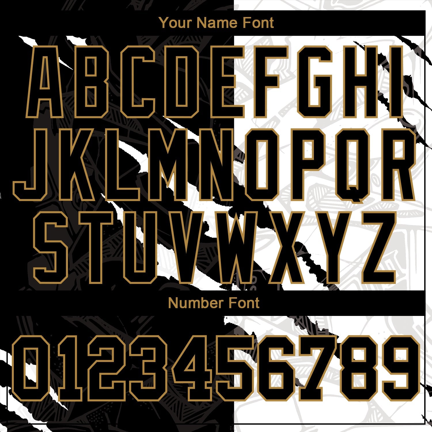 Custom Graffiti Pattern Black-Old Gold 3D Authentic Baseball Jersey view 5